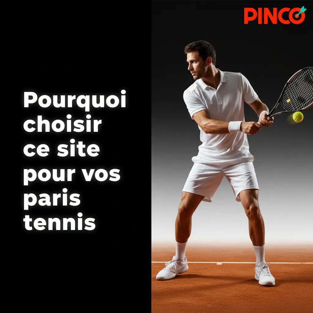 Visuel des atouts de Pinco pour les paris tennis: marchés, Bet Builder, Cash Out, stats live, calendrier, jeu responsable