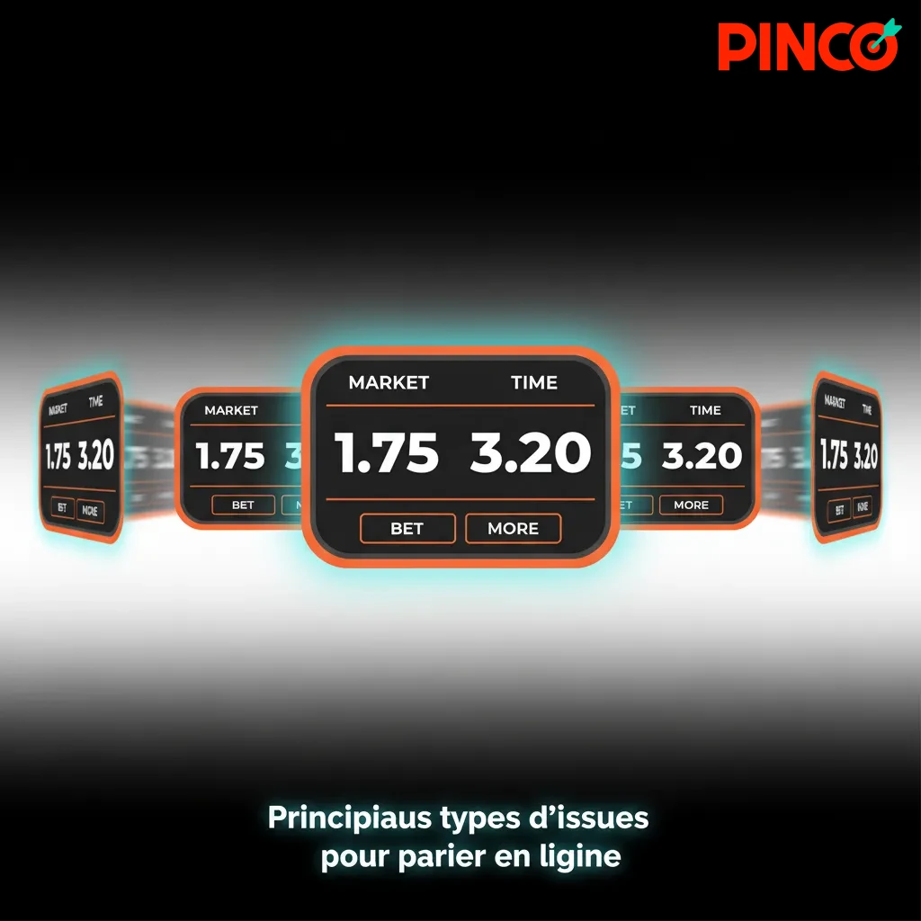 Infographie des principaux types de paris: 1X2, Plus/Moins, Handicap, Les deux marquent, Remboursé si nul (Canada)