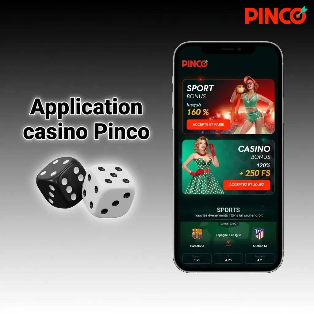 Pinco casino app interface showing live dealer games, slots, and table games like blackjack and roulette