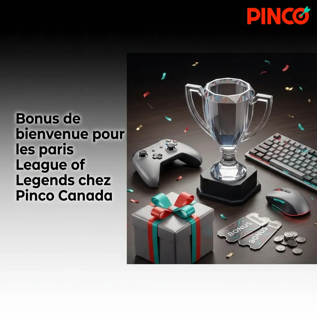 Pinco Canada welcome bonus interface showing 160% sports betting bonus up to $7,500 for League of Legends wagering