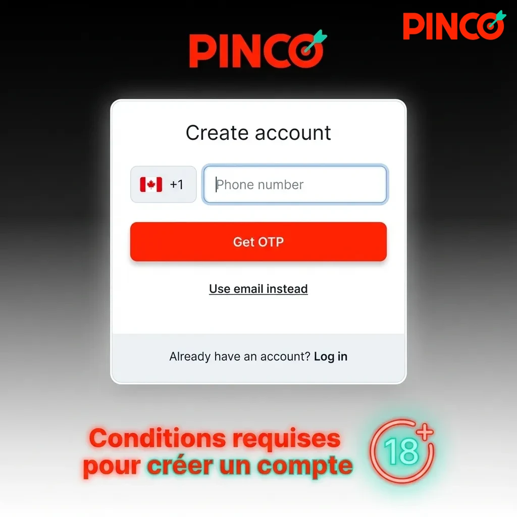 Page montrant les règles d'inscription pour créer un compte de jeu en ligne au Canada avec conditions d'âge et vérification