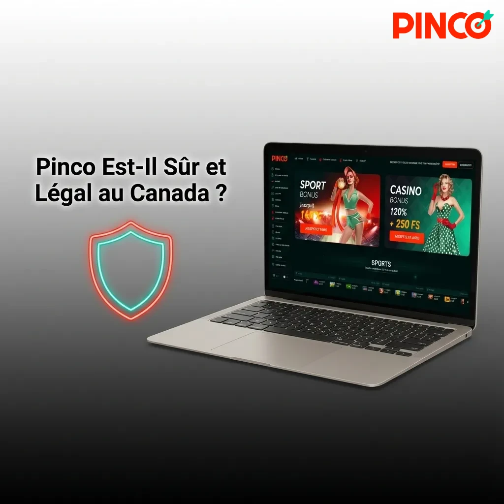 Pinco casino logo with Curaçao eGaming license badge and SSL security shield icon