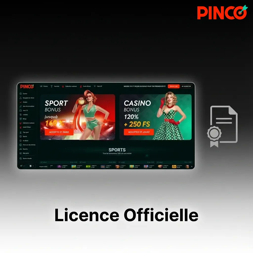 Pinco casino license certificate from Curaçao eGaming authority showing international gaming regulation compliance