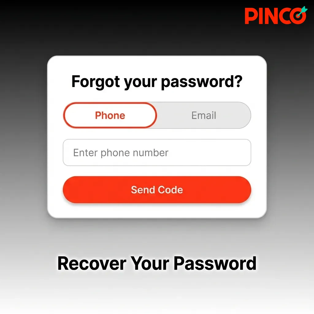 Password recovery screen showing email/phone input field and reset instructions for account access