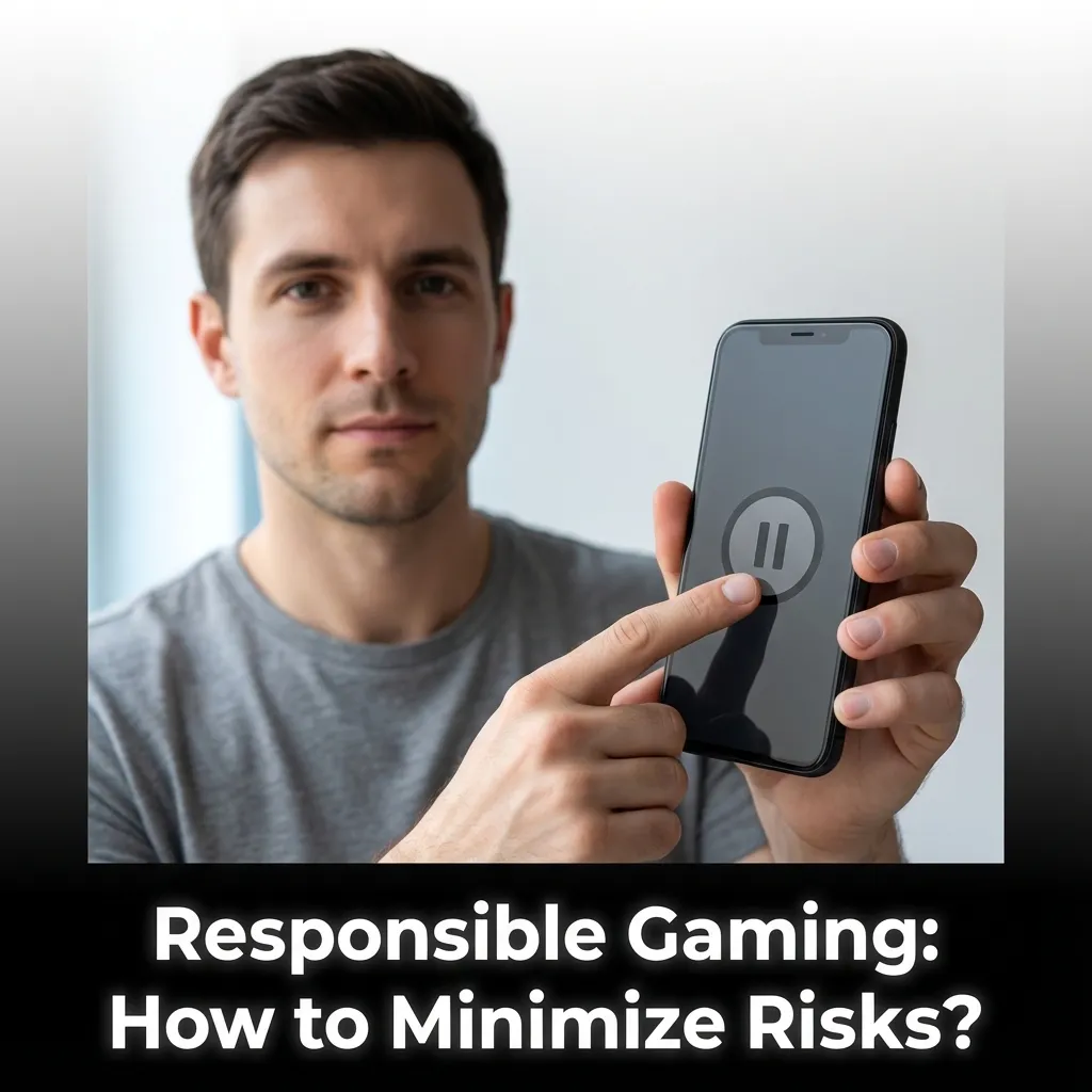 Person reviewing responsible gambling settings on smartphone with budget limits and self-exclusion tools displayed