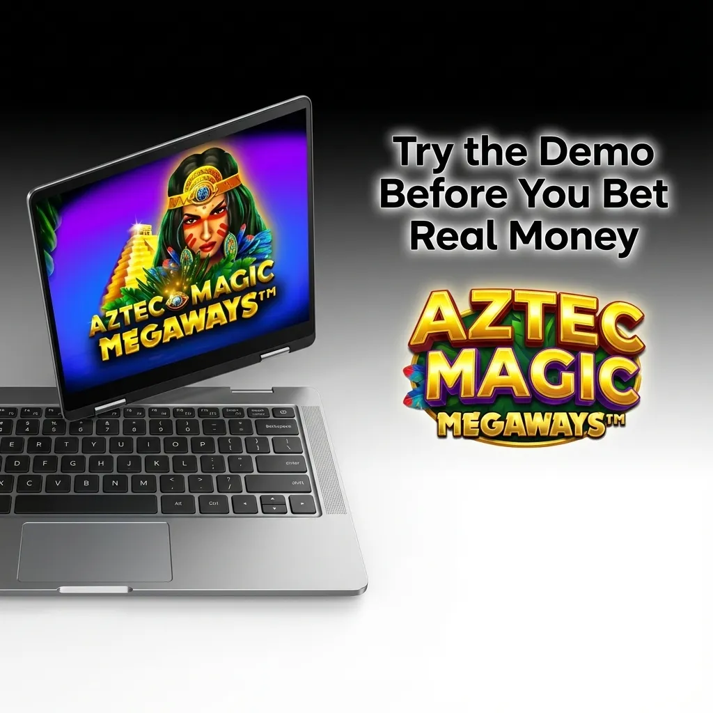Player testing Aztec Magic Megaways slot demo mode with cascading reels and multipliers on screen